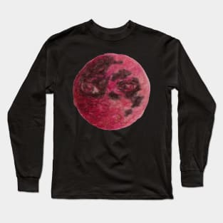 Pink Watchful Moon Long Sleeve T-Shirt